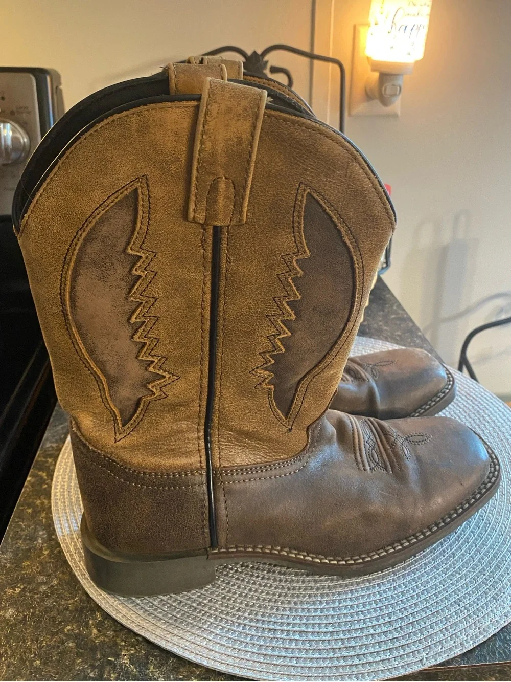 Smoky Mountain Ranger Kid 6 M Distressed Leather Cowboy Boots Fits 7.5 womems